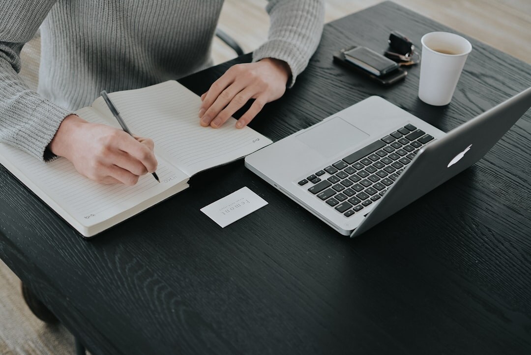 woman journalist preparing notes
