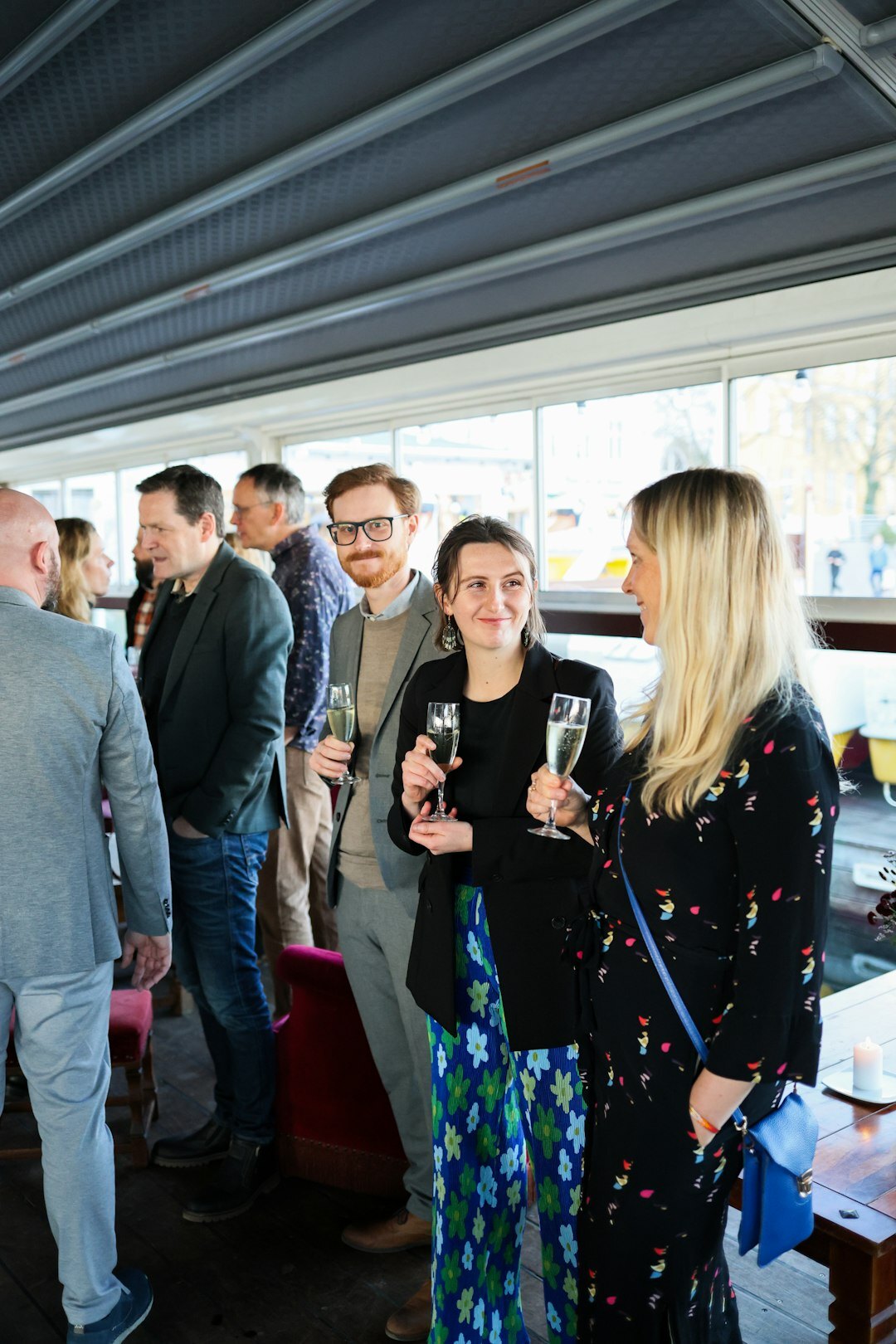 media professionals networking at event